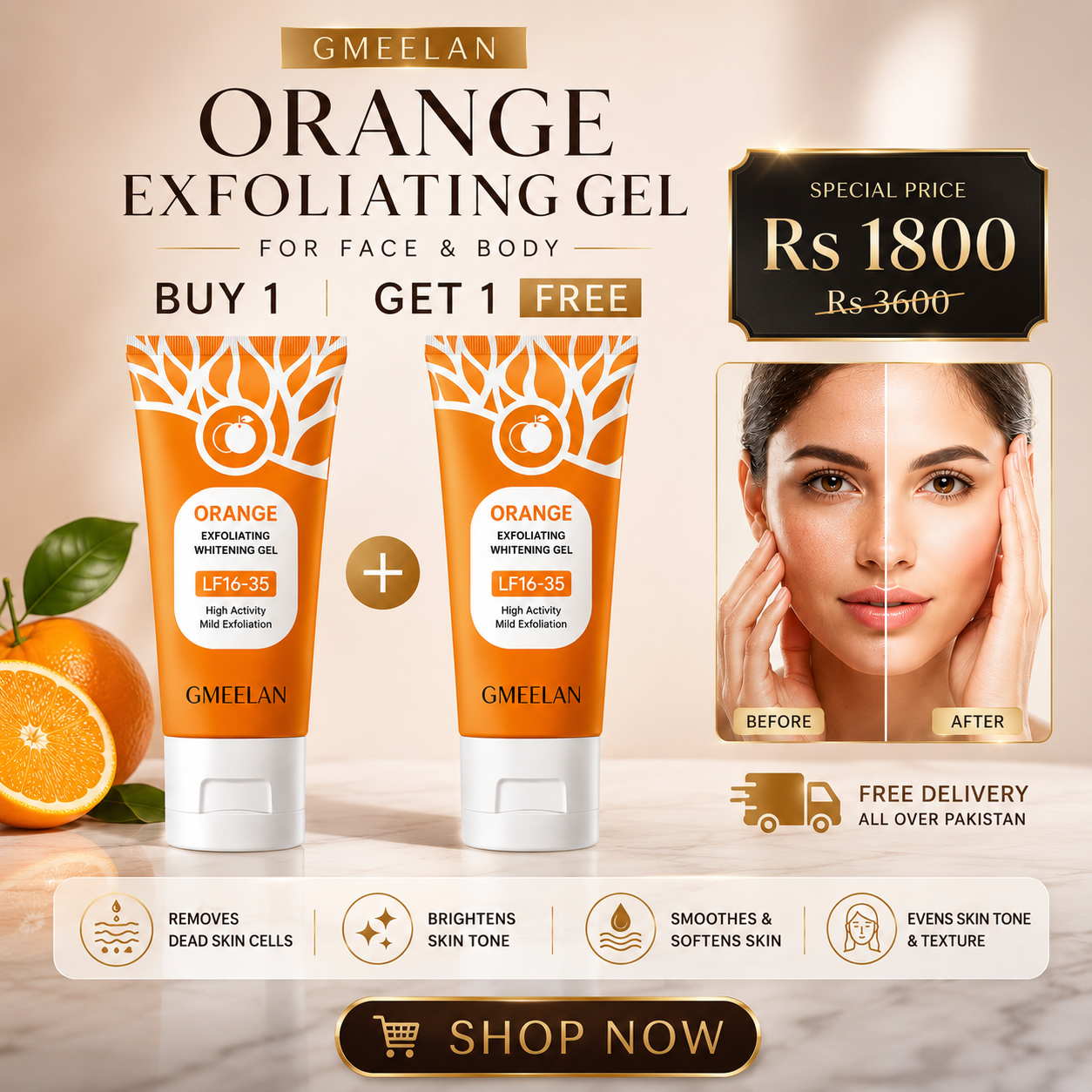 Orange Exfoliating Gel Buy One Get 1 Free